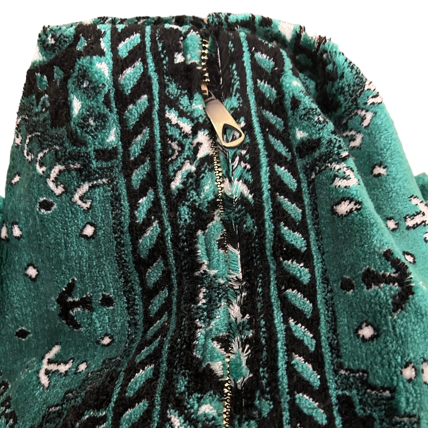 Bag made of carpet fabric with zipper, turquoise