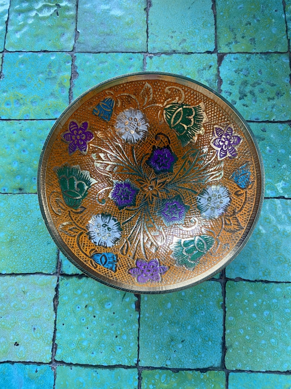 Brass painted colorful bowl | size M orange