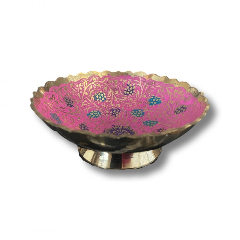 Brass painted colorful bowl | size M pink