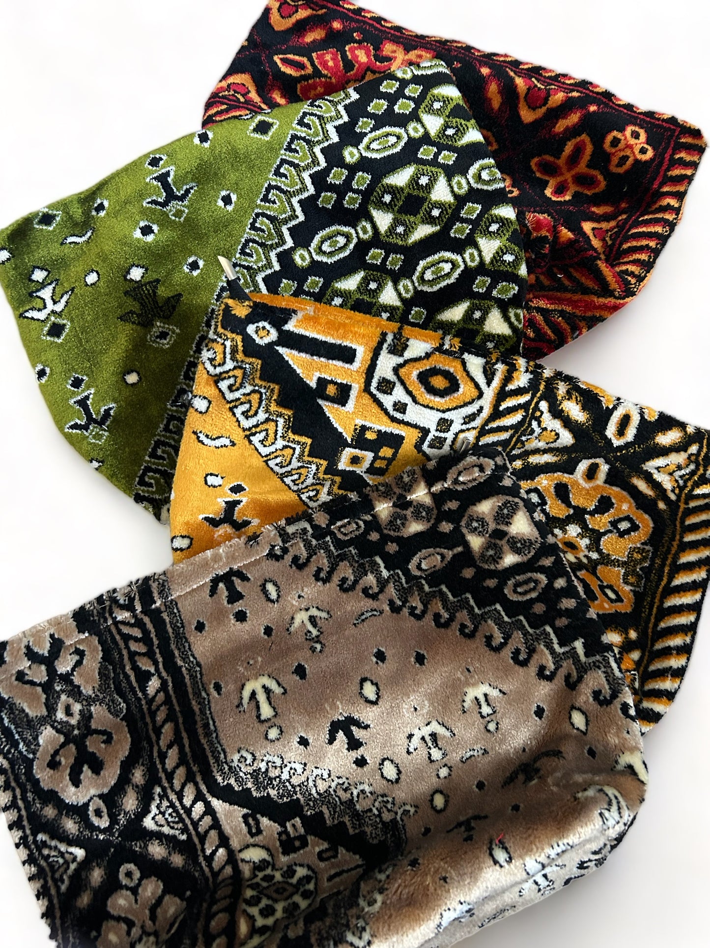 Toiletry bag made of unique soft carpet fabric