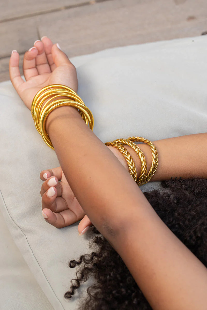 Mantra Goldleaf armband Braided goud